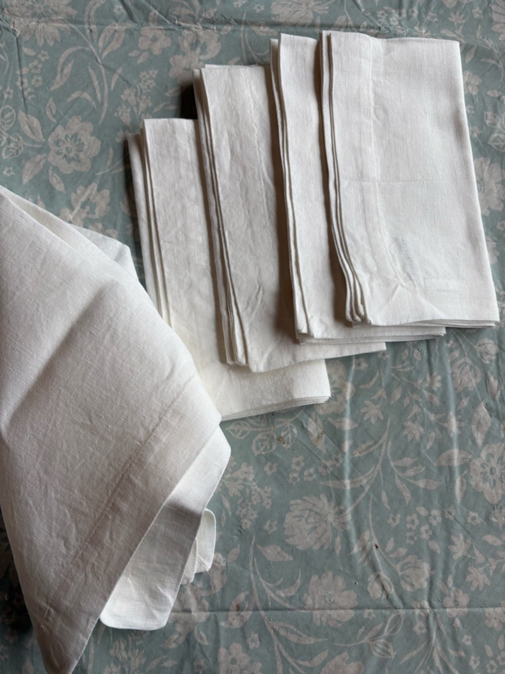 Mason White Linen Napkins set of 8